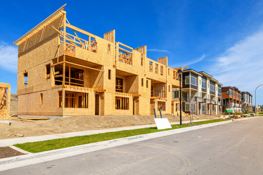 New residential townhomes framing — electrical
rough-in phase